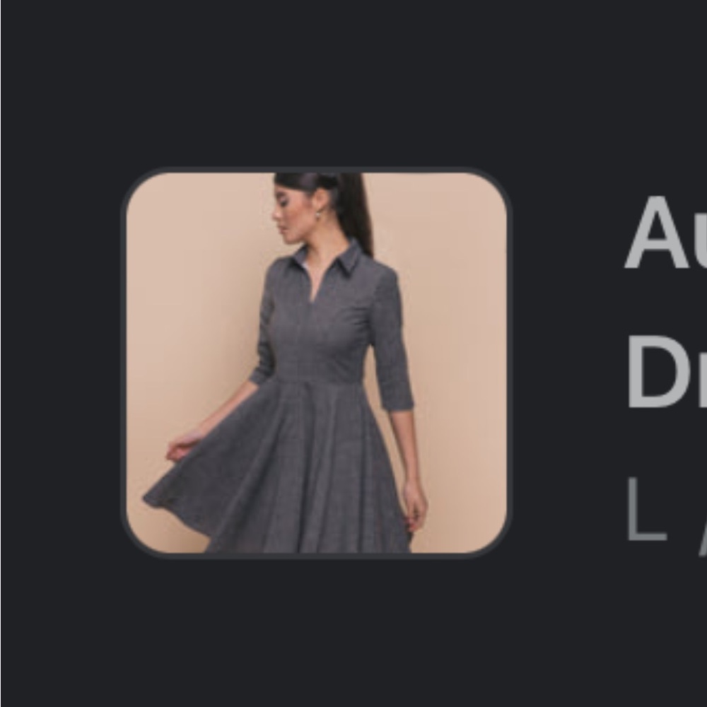 La Dame the Label Audrey gray full skirt mini dress